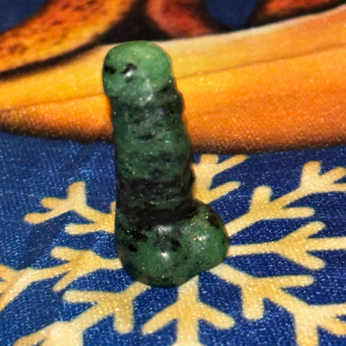 Ruby in Zoisite Phallus Carving