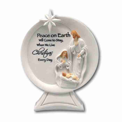 Nativity Round Plate With LED Star