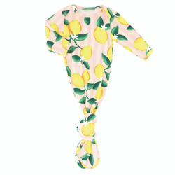 Knotted Gown - Pink Stripes + Lemons