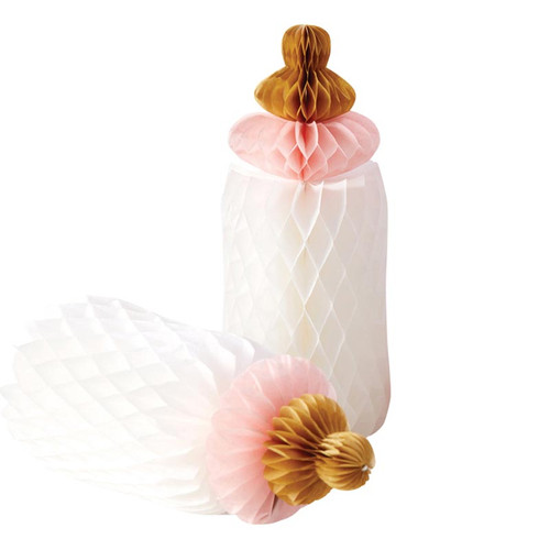 Baby Bottle Honeycomb Set - Pink