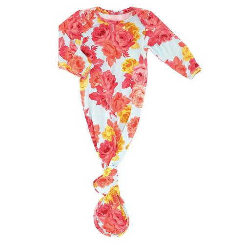 Knotted Gown - Rose Floral