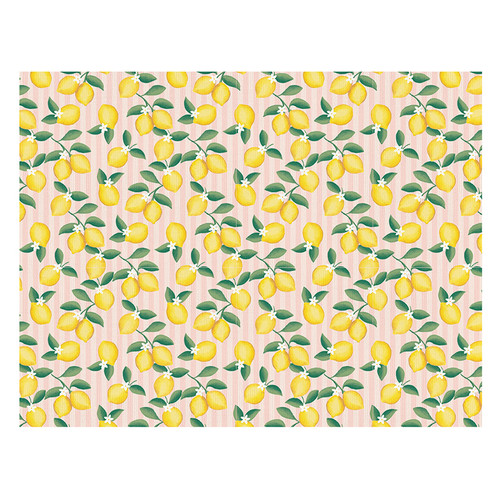 Baby Blanket - Pink Stripes + Lemons