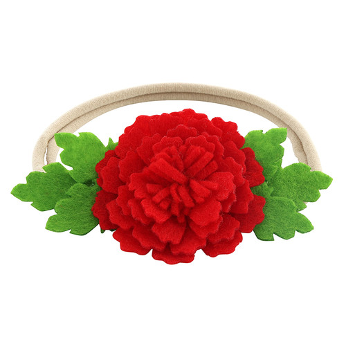 Felt Headband - Red Rose