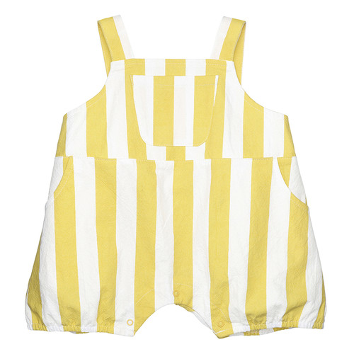 Bubble Overall Romper - Yellow Stripes