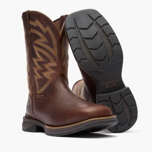 Georgia Boot Aero LT Square Toe 11" Pull-On Western Boot Carbon Toe SKU: GB00752