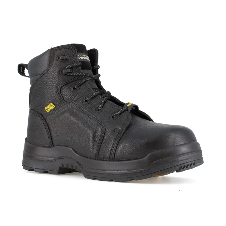 Rockport More Energy Men's Black 6" Lace to Toe Work Boot with Cushguard™ Internal Met Guard -  SKU: RK6465
