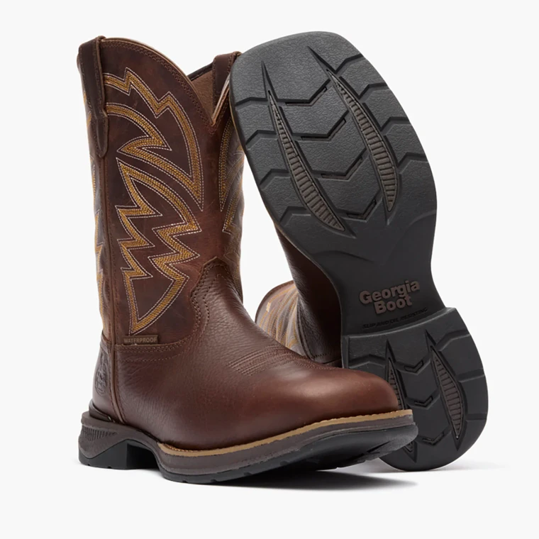 Georgia Boot Aero LT Square Toe 11" Pull-On Western Boot Carbon Toe SKU: GB00752