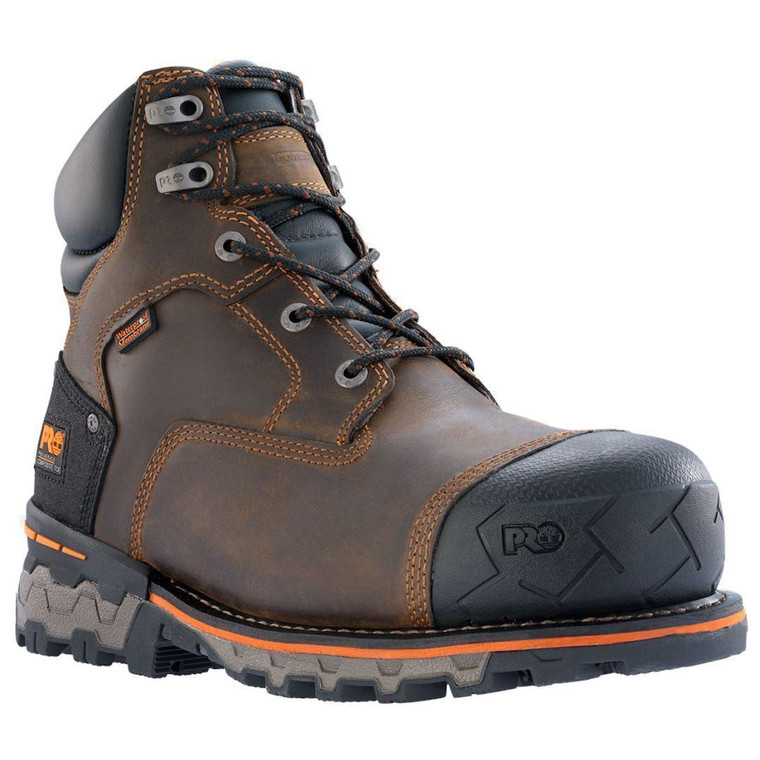 Timberland PRO Boondock 92615 Mens Dark Brown Leather 6" Composite Toe Waterproof Boots
