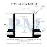 2" inch Thread x Slip Bulkhead Fitting