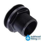 1 inch thread x slip bulkhead fitting rear view