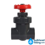 1-1/2 inch slip x slip schedule 80 pvc gate valve side view