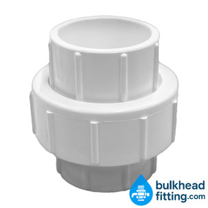 1.5 inch slip x slip pvc white union