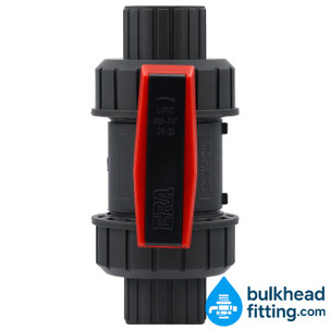 ¾ true union slip ball valve front view
