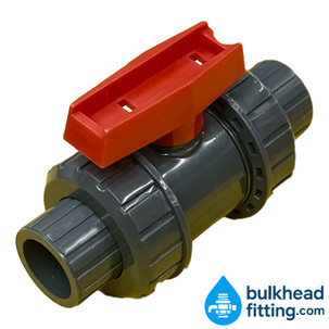 ¾ inch true union gray ball valve side view