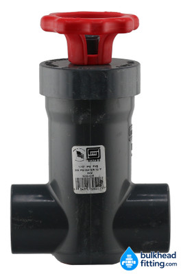 Spears 5232-015 valve label showing 1-1/2-inch PVC, FKM, and 235 PSI rating