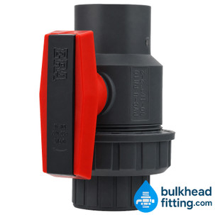 1½ Inch Gray Single True Union Ball Valve angled view