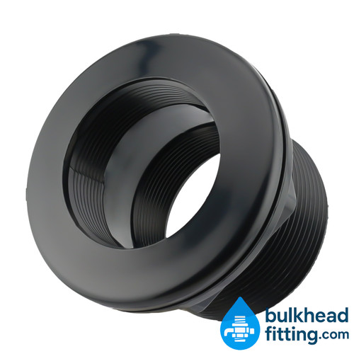 2 inch thread x thread bulkhead fitting front view