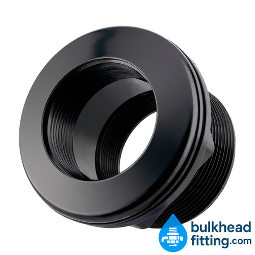 2 inch thread x thread bulkhead fitting front view