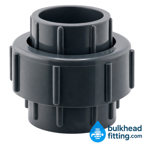1.5 Inch Slip PVC Union - Gray