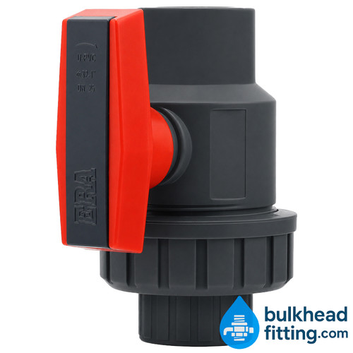 1 Inch Gray Single True Union Ball Valve left angled view