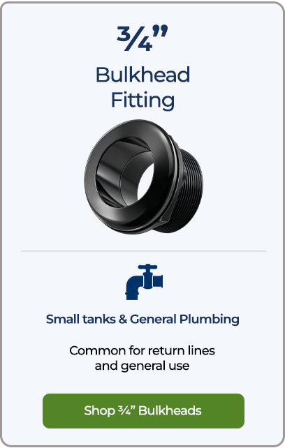Shop three-quarter-inch bulkhead fittings for small tanks and general plumbing