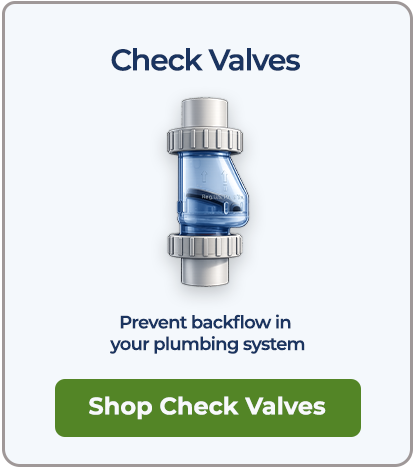 PVC check valve to prevent backflow in plumbing systems