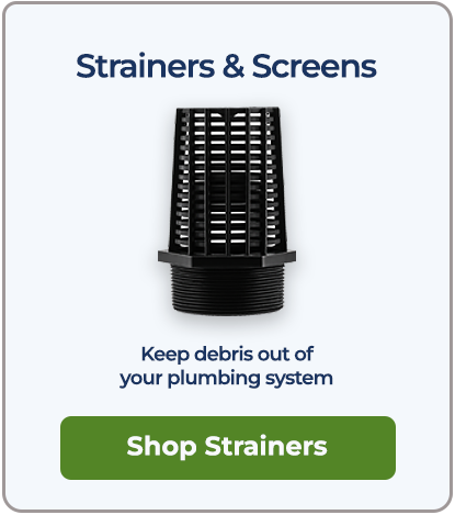 Tank strainers and screens to prevent debris from entering plumbing