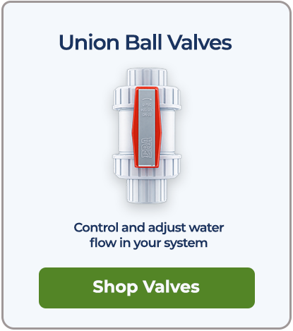 True union ball valves for water flow control