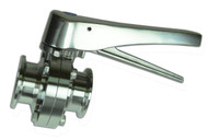 2" Sanitary Tri-Clamp Butterfly Valve - Metal Lever Handle –  EPDM Seat – 304 Stainless