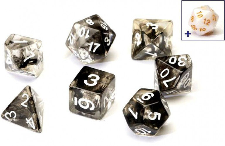 Sirius Dice Cloud Black Polyhedral 7Die Dice Set ToyWiz