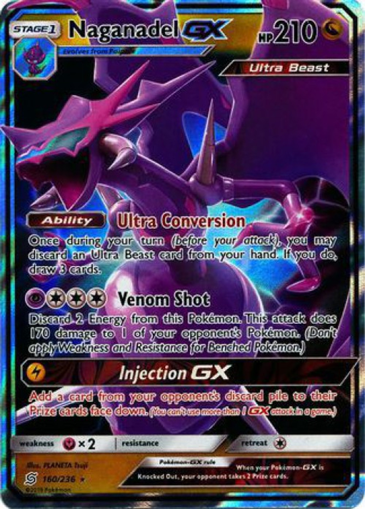 Pokemon Trading Card Game Unified Minds Single Card Ultra Rare Naganadel Gx 160 Toywiz 