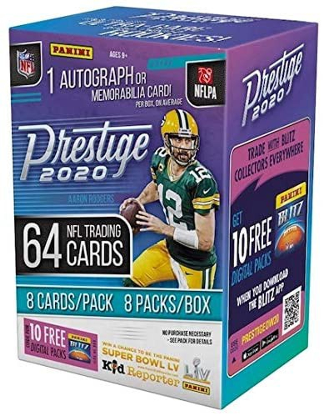 NFL Panini 2020 Prestige Football Trading Card BLASTER Box 8 Packs, 1