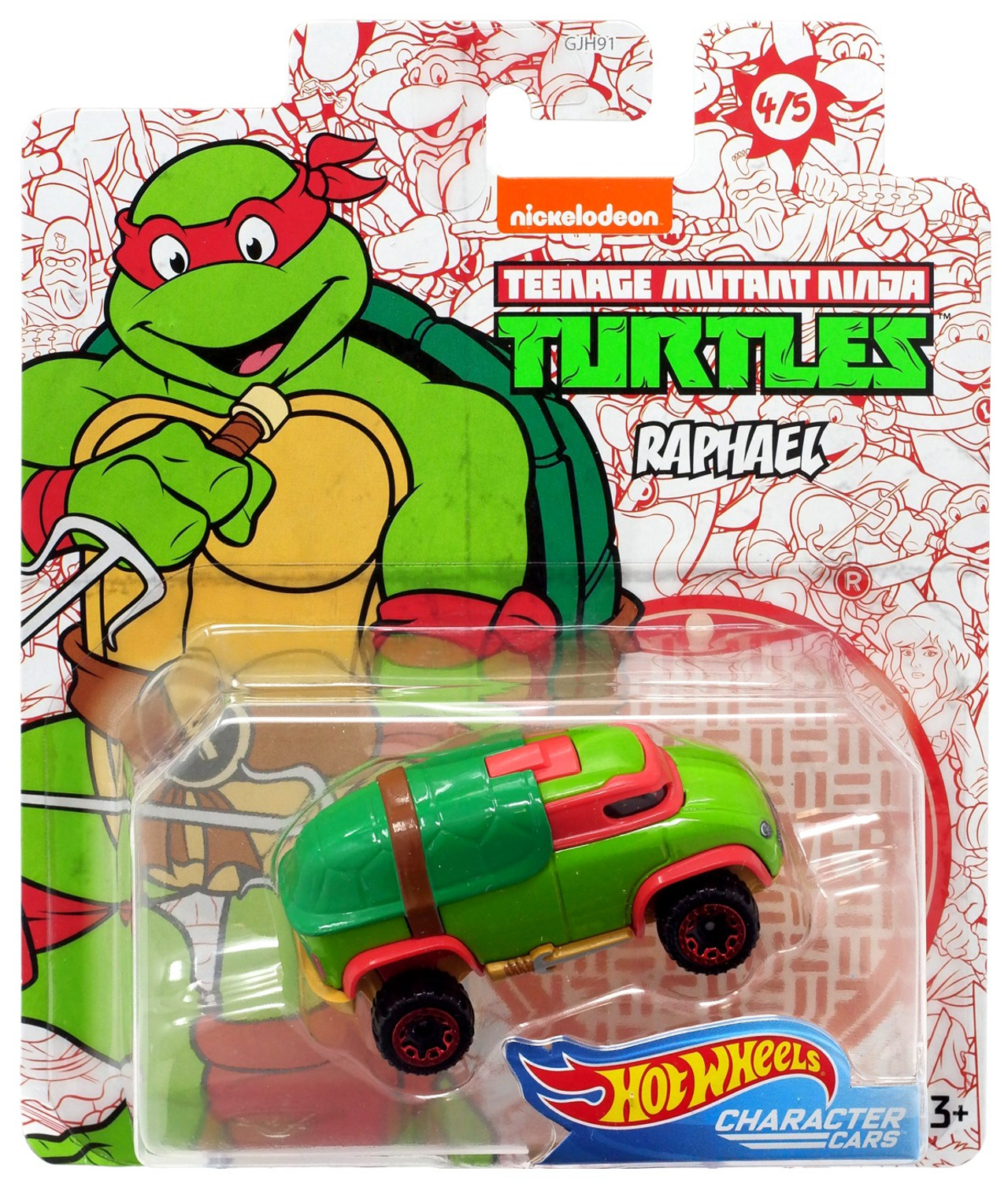 Hot Wheels Teenage Mutant Ninja Turtles Character Cars Raphael 164 Diecast Car Mattel Toys ToyWiz Hot Wheels Teenage Mutant Ninja Turtles Character Cars Raphael 164 Diecast Car Mattel Toys ToyWiz