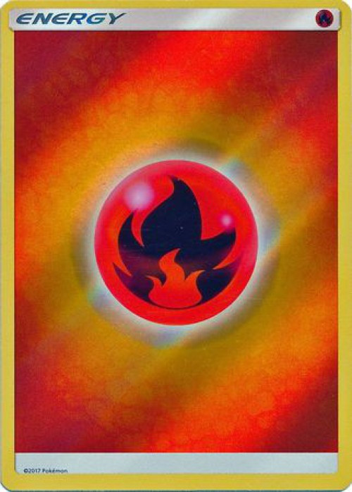 Pokemon Sun Moon Promo Single Card Holo Fire Energy V1 - ToyWiz