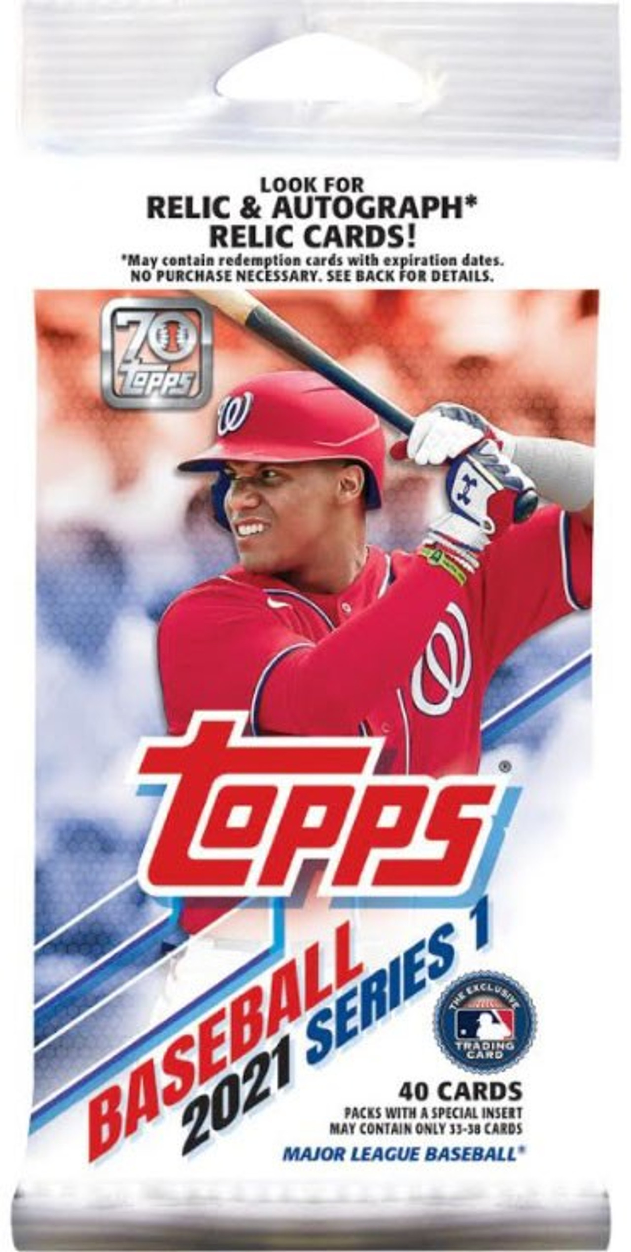 MLB Topps 2021 Series 1 Baseball Trading Card VALUE Pack 40 Cards - ToyWiz