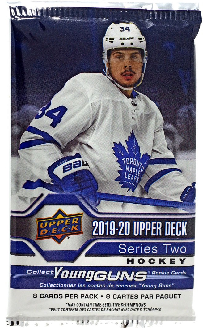 NHL 201920 Series 2 Hockey Trading Card RETAIL Pack 8 Cards Upper Deck