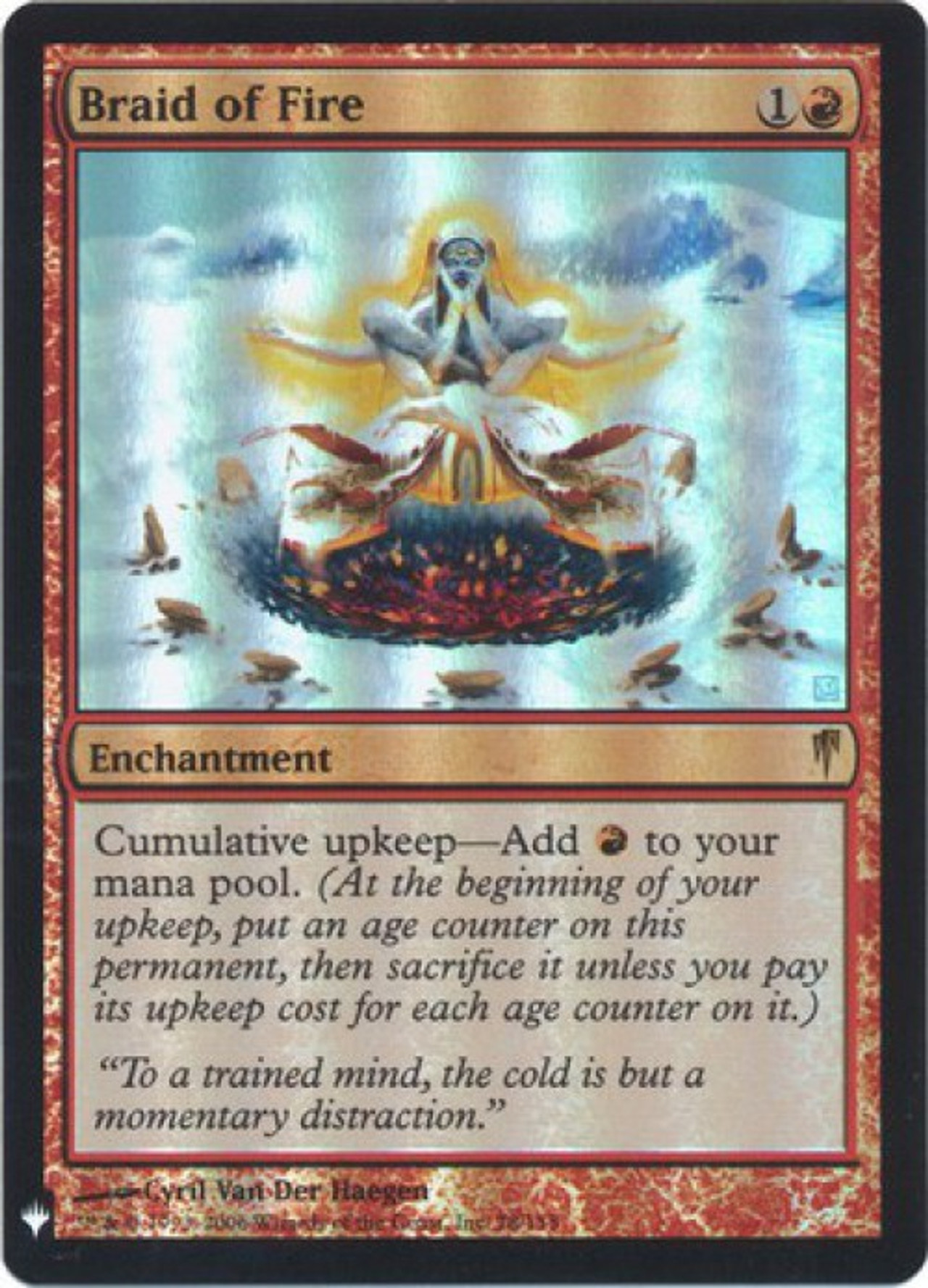 Magic The Gathering Mystery Booster The List Single Card Rare Braid of Fire 78 Foil ToyWiz