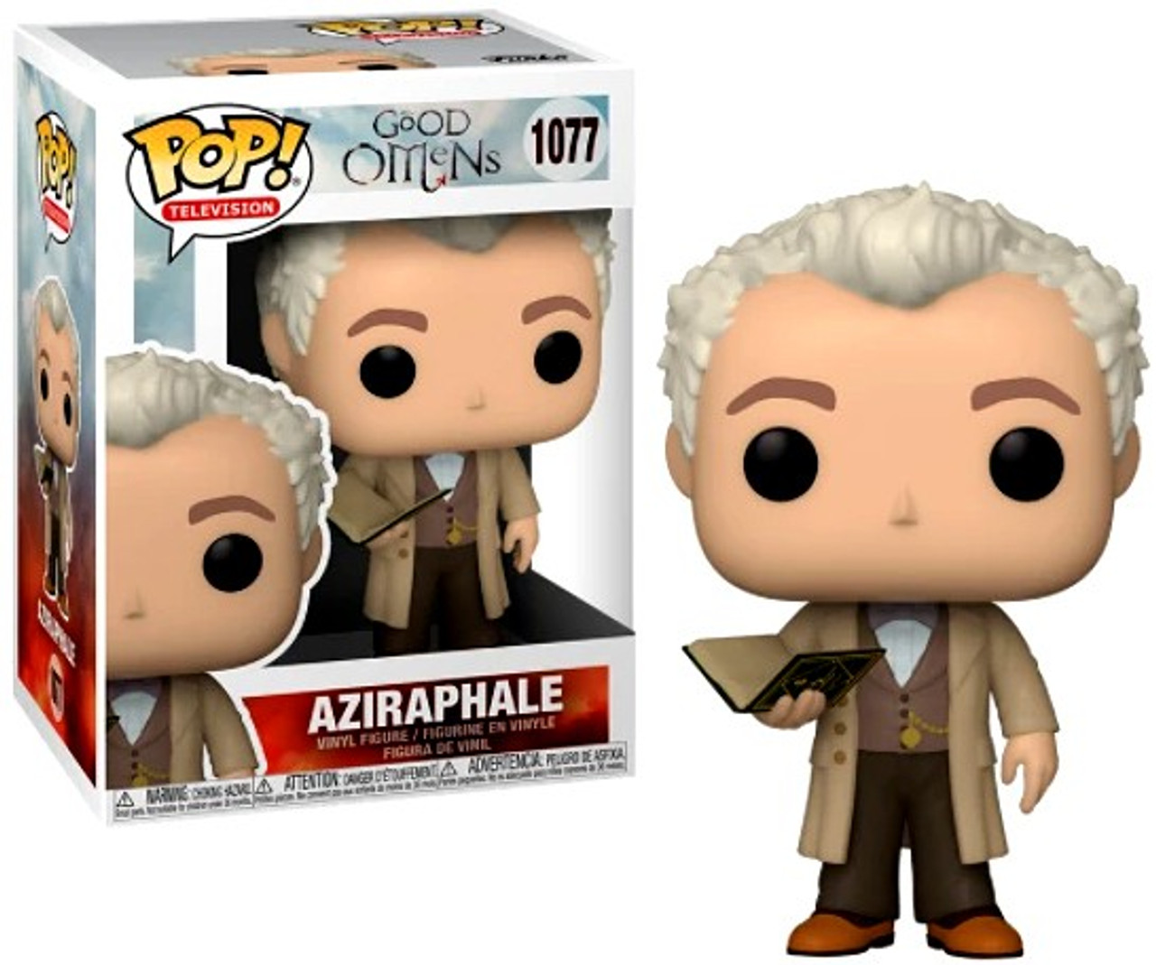 Funko Good Omens POP TV Aziraphale Vinyl Figure 1077 with Book, Regular