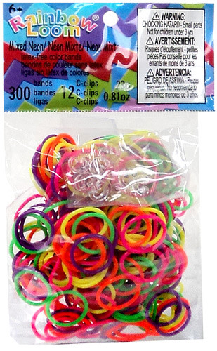 Rainbow Loom Mixed Neon Rubber Bands Refill Pack RL34 300 Count Twistz