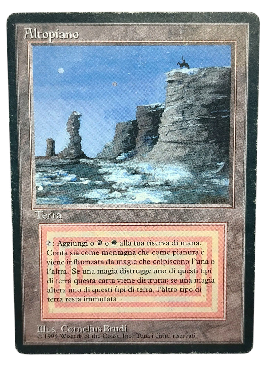 MTG plateau イタリア語　白枠　1枚 Magic The Gathering Revised Single Card Rare Plateau Italian