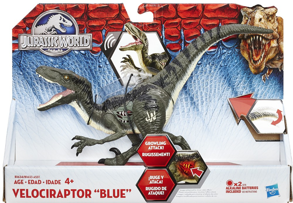 jurassic world large basic velociraptor blue