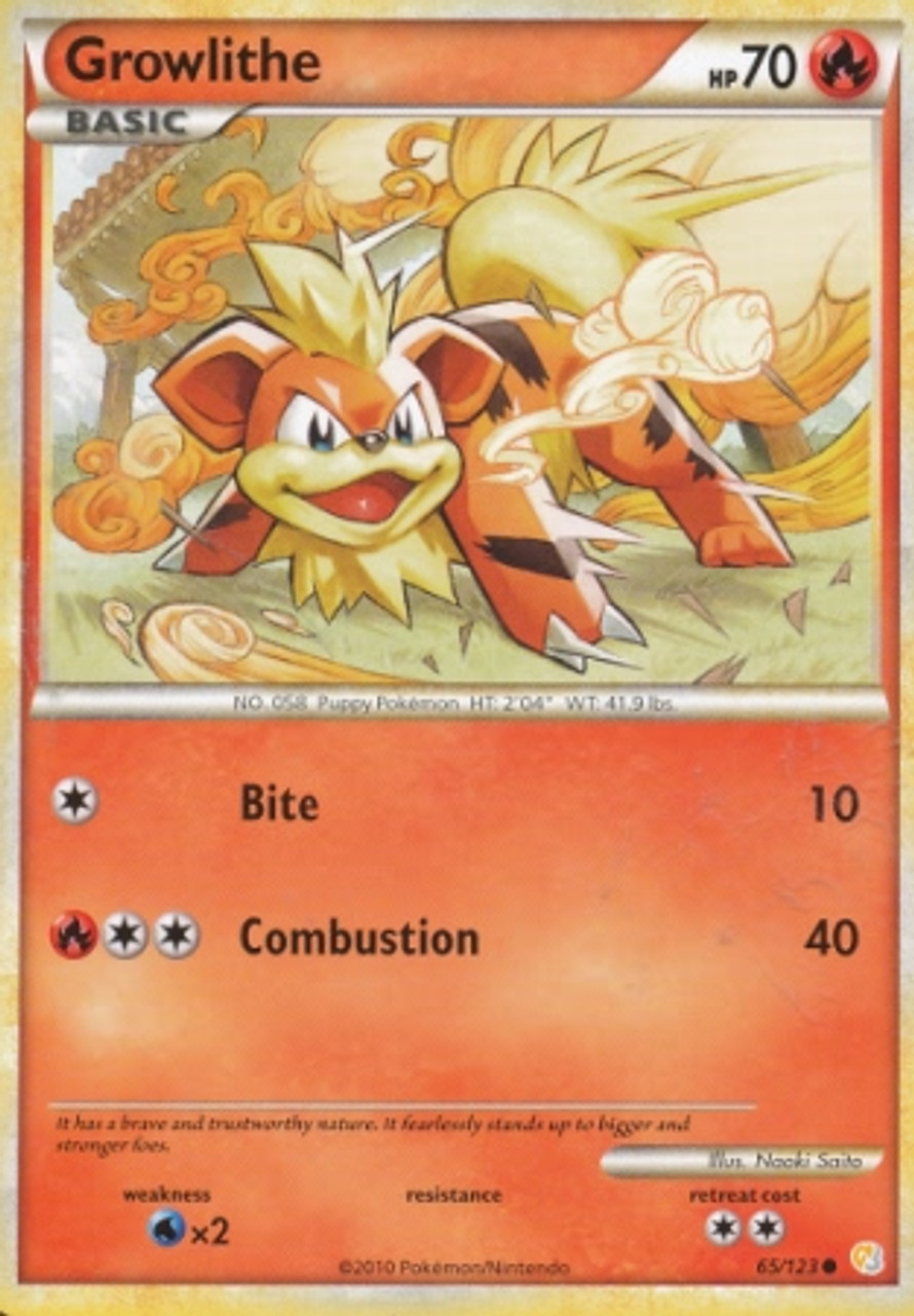 Pokemon Trading Card Game Hgss 065 4x C Growlithe Pokemon Heartgold Soulsilver Card 65 Com