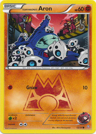 Pokemon X Y Double Crisis Single Card Common Team Magmas Aron 12 Toywiz