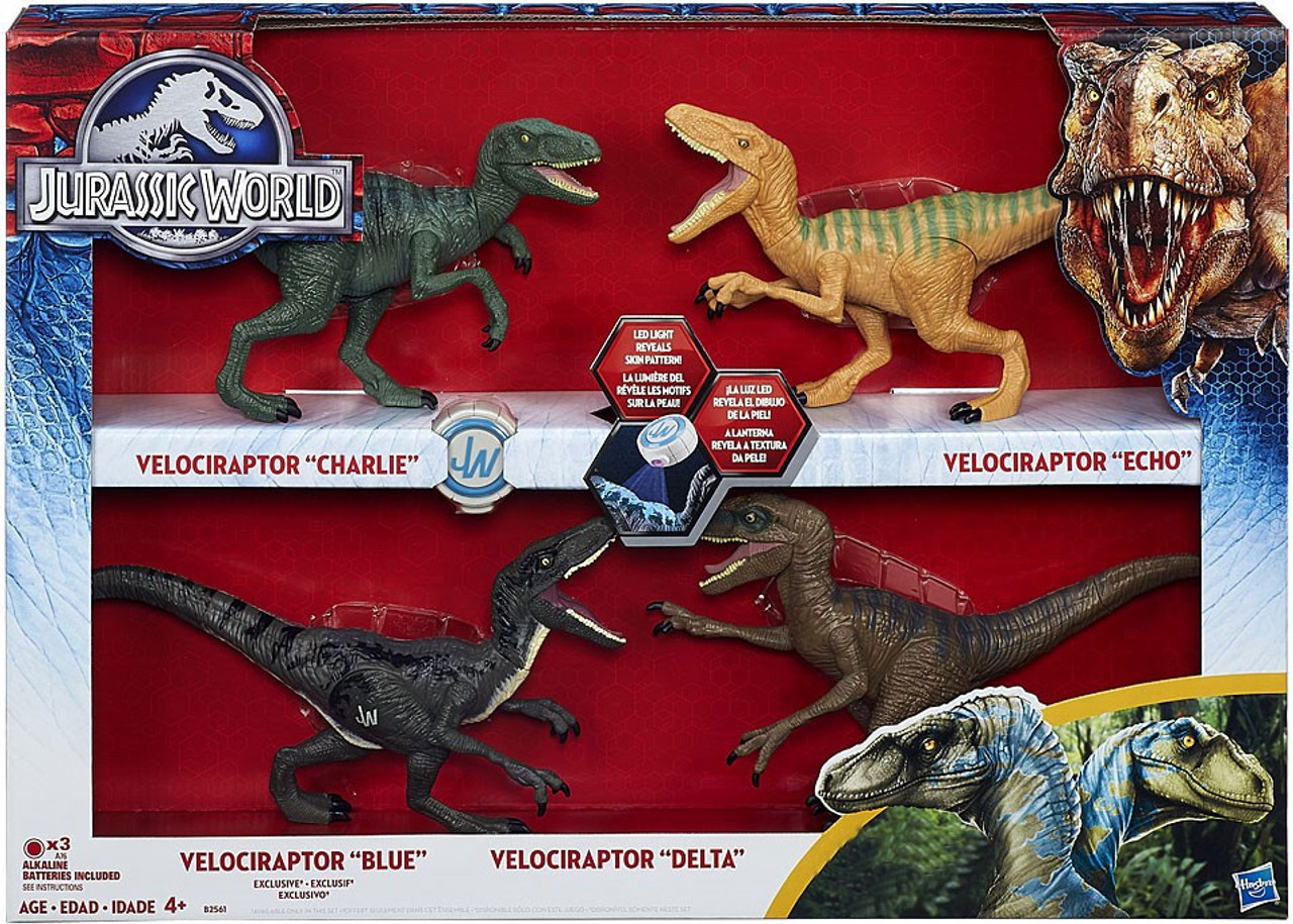 Jurassic World Velociraptor Charlie Delta Echo Blue Exclusive 8 Action Figure 4 Pack Hasbro 4335