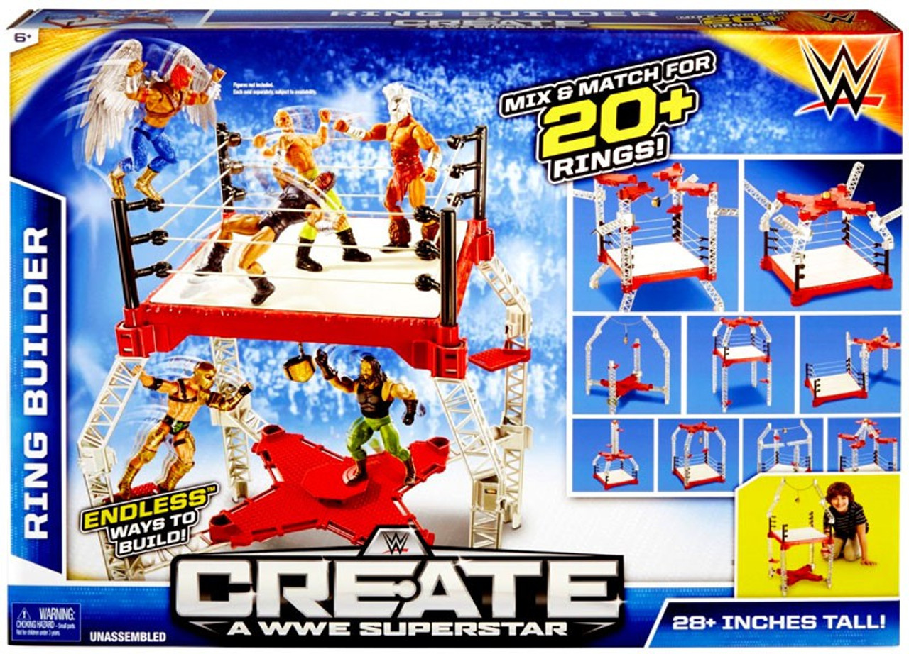 WWE Wrestling Create A WWE Superstar Ring Builder Playset Mattel Toys