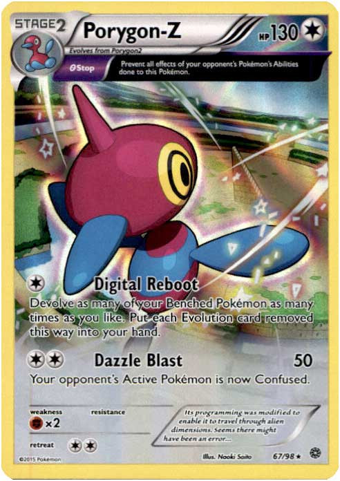 rare porygon card Pokemon - (64/98) Ability Initialize When you play this Pokemon from your hand to evolve 1 of your Pokemon during your turn Pokemon Trading Card Game XY