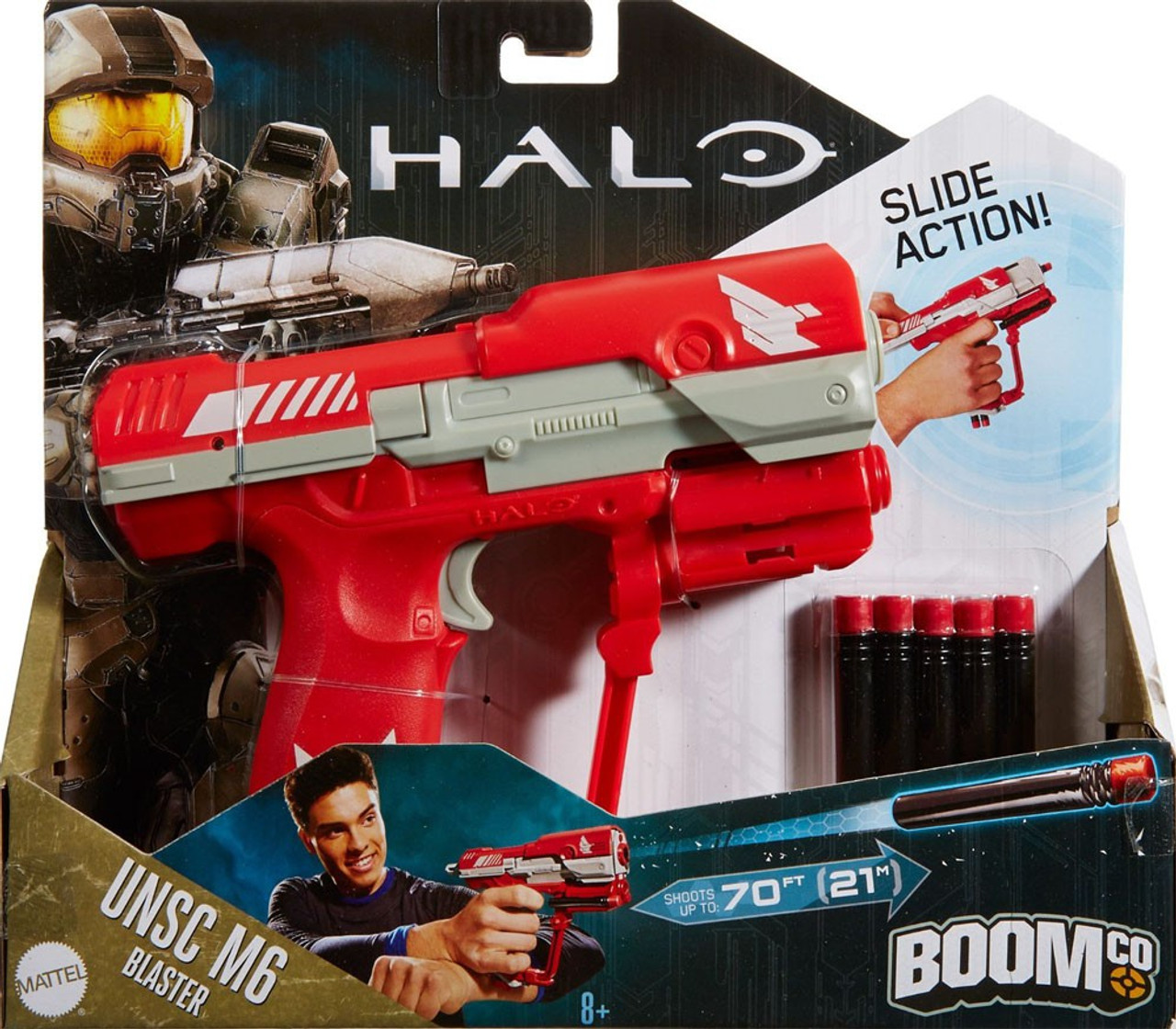 Halo Boomco Unsc M6 Pistol Blaster Dart Blaster Toy Red Mattel Toys Toywiz - halo gun pack roblox