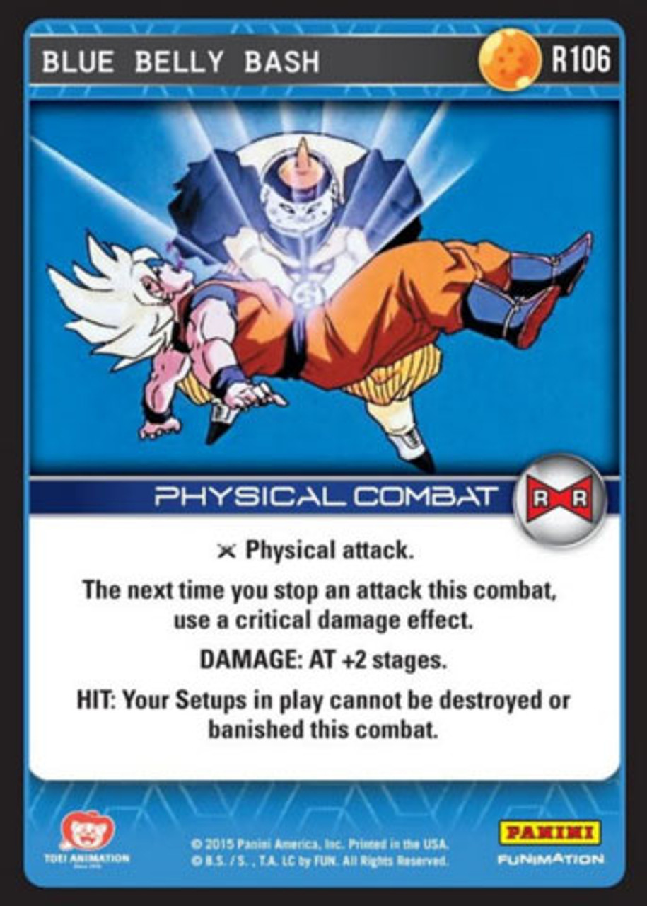 Dragon Ball Z Ccg Evolution Single Card Rare Blue Belly Bash R106 Toywiz - blue dinosaur belly roblox