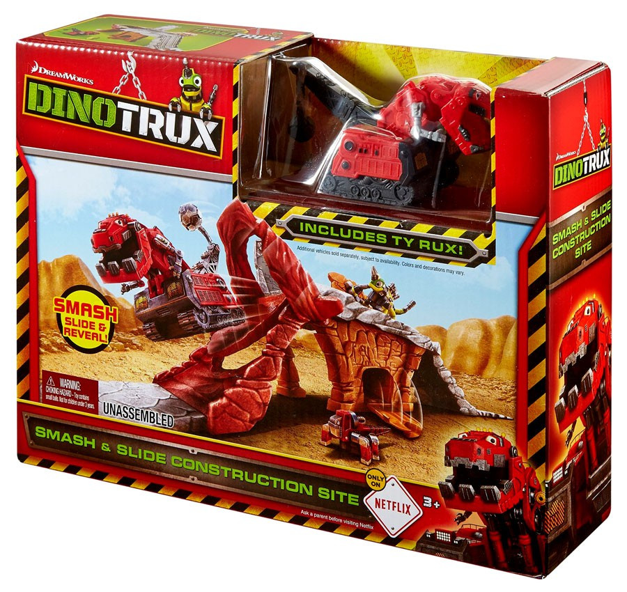 Dinotrux Smash Slide Construction Site Playset Mattel Toys ToyWiz