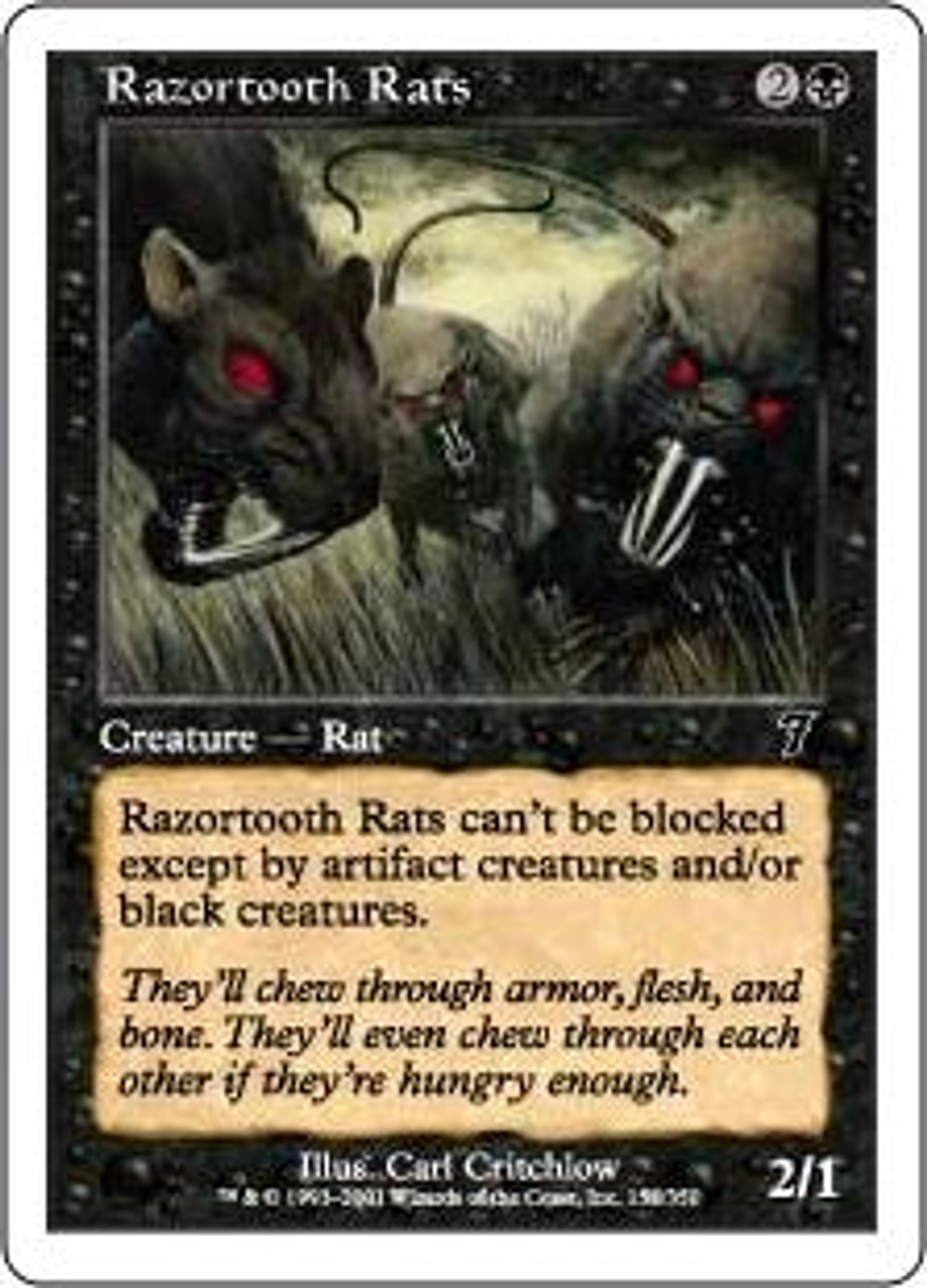 Magic The Gathering 7th Edition Single Card Common Razortooth Rats 158 Foil Toywiz - roblox rats gear